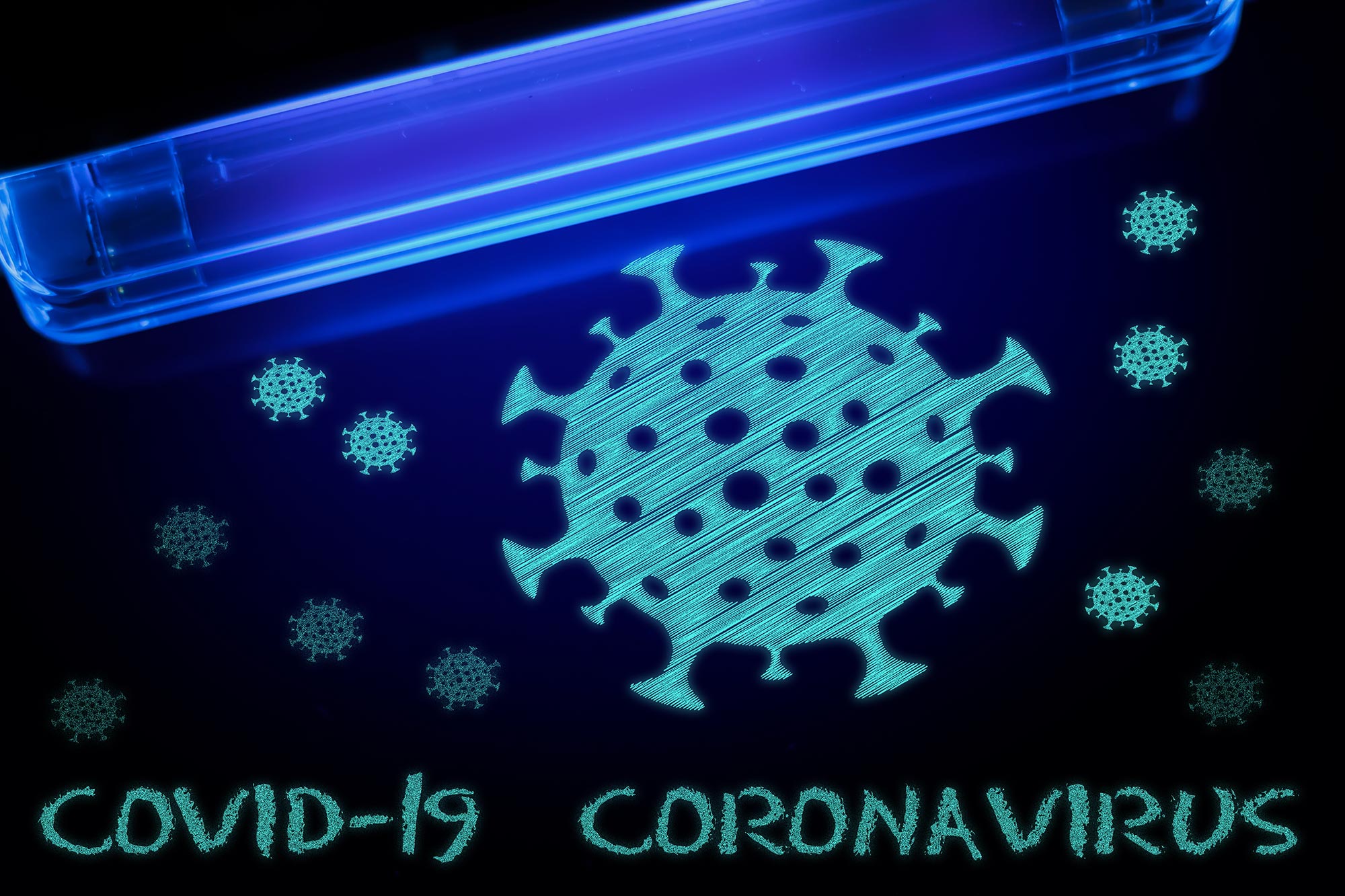 Töten Sie Covid-19 Coronavirus mit einem Handheld-UV-Lichtgerät