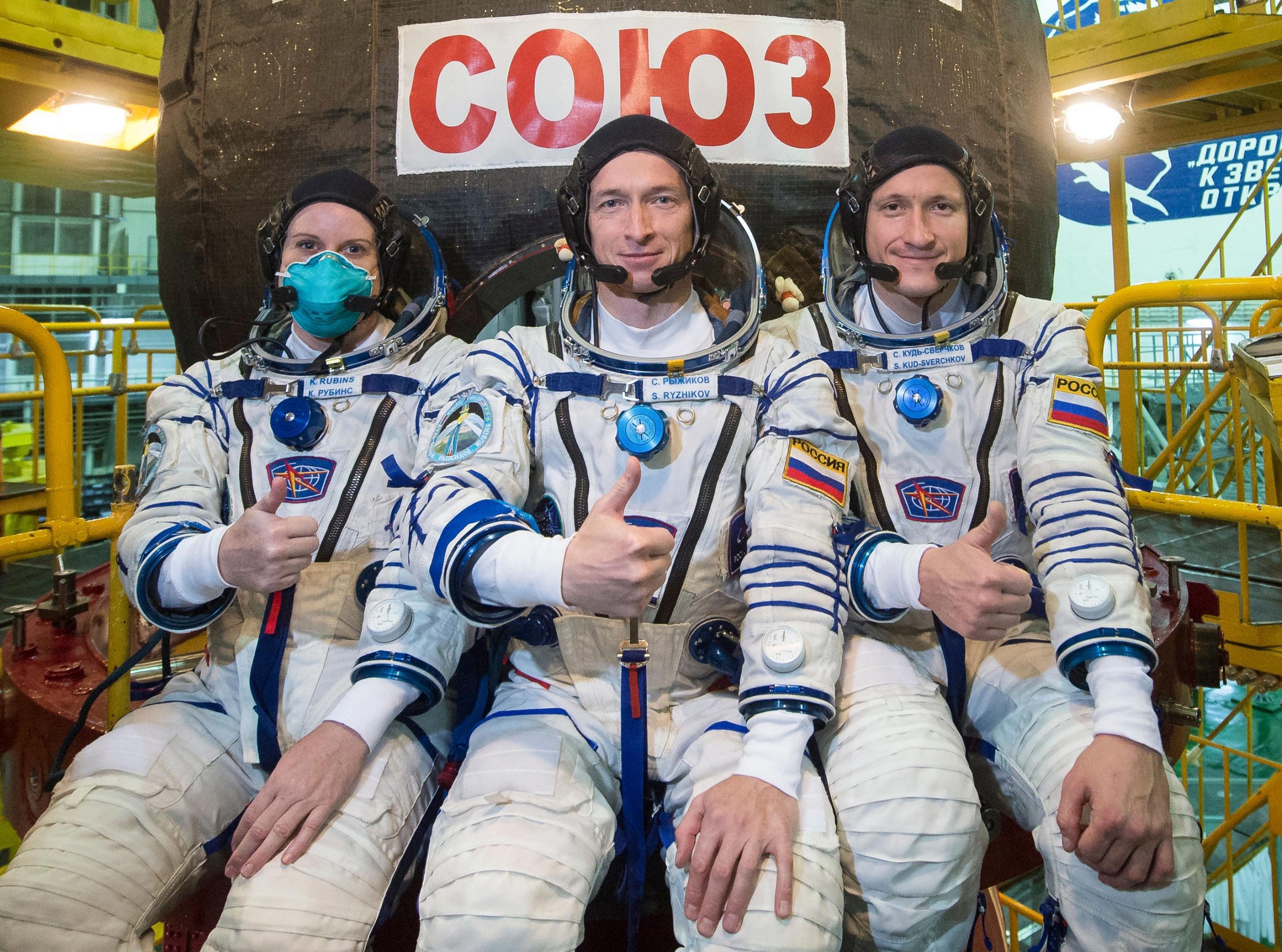 Expedition 64 Crew sprengt auf Soyuz Rocket für die Express 