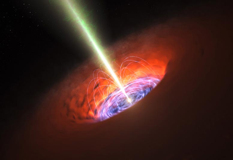 Lichtmuster aus Akkretionsscheiben variieren je nach supermassiver Schwarzlochmasse