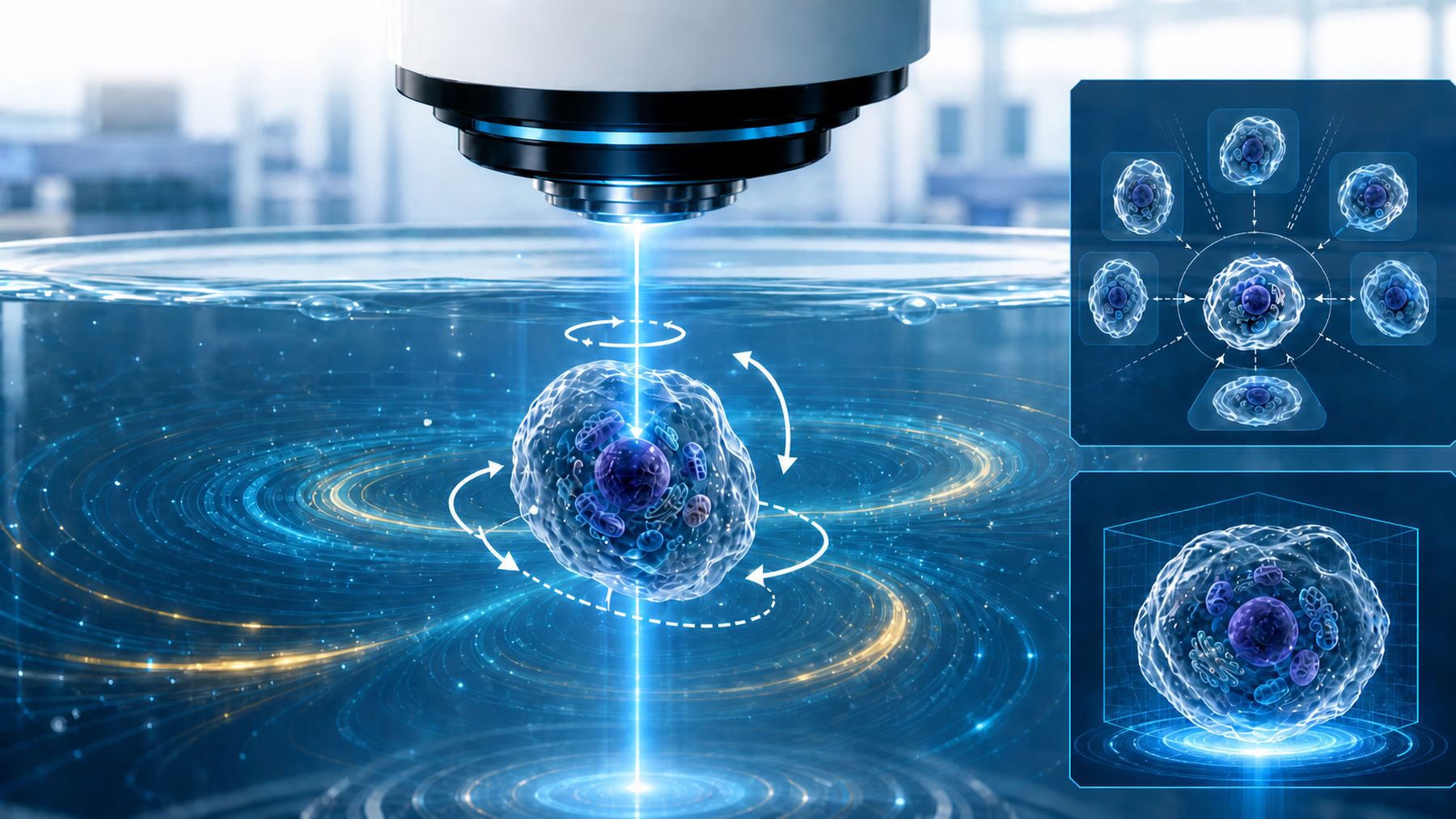 Wissenschaftler erschaffen Laser-„Whirlpools“, die winzige Zellen drehen, ohne sie zu berühren
