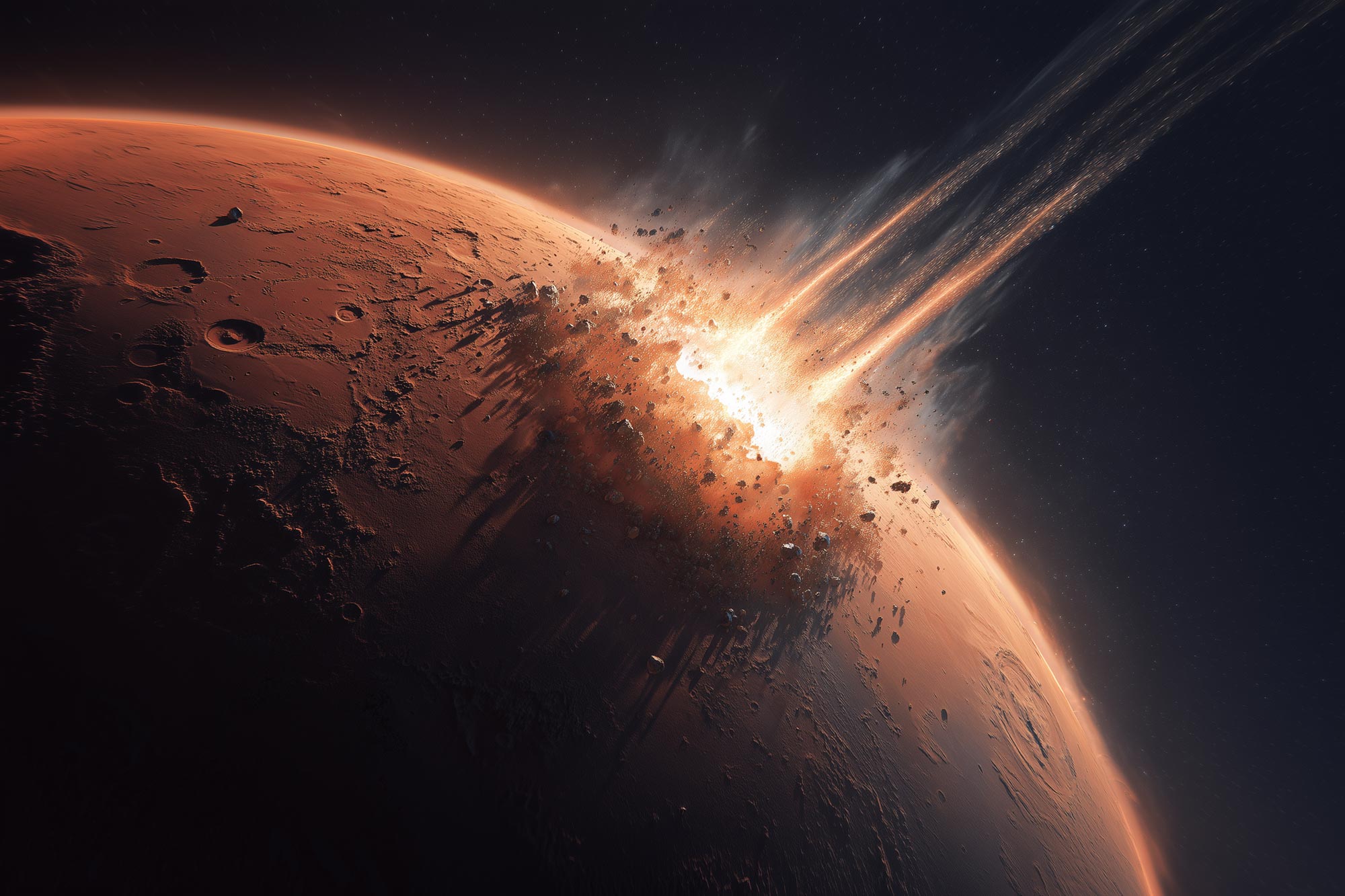 Asteroideneinschläge könnten lebende Mikroben vom Mars ausschleudern