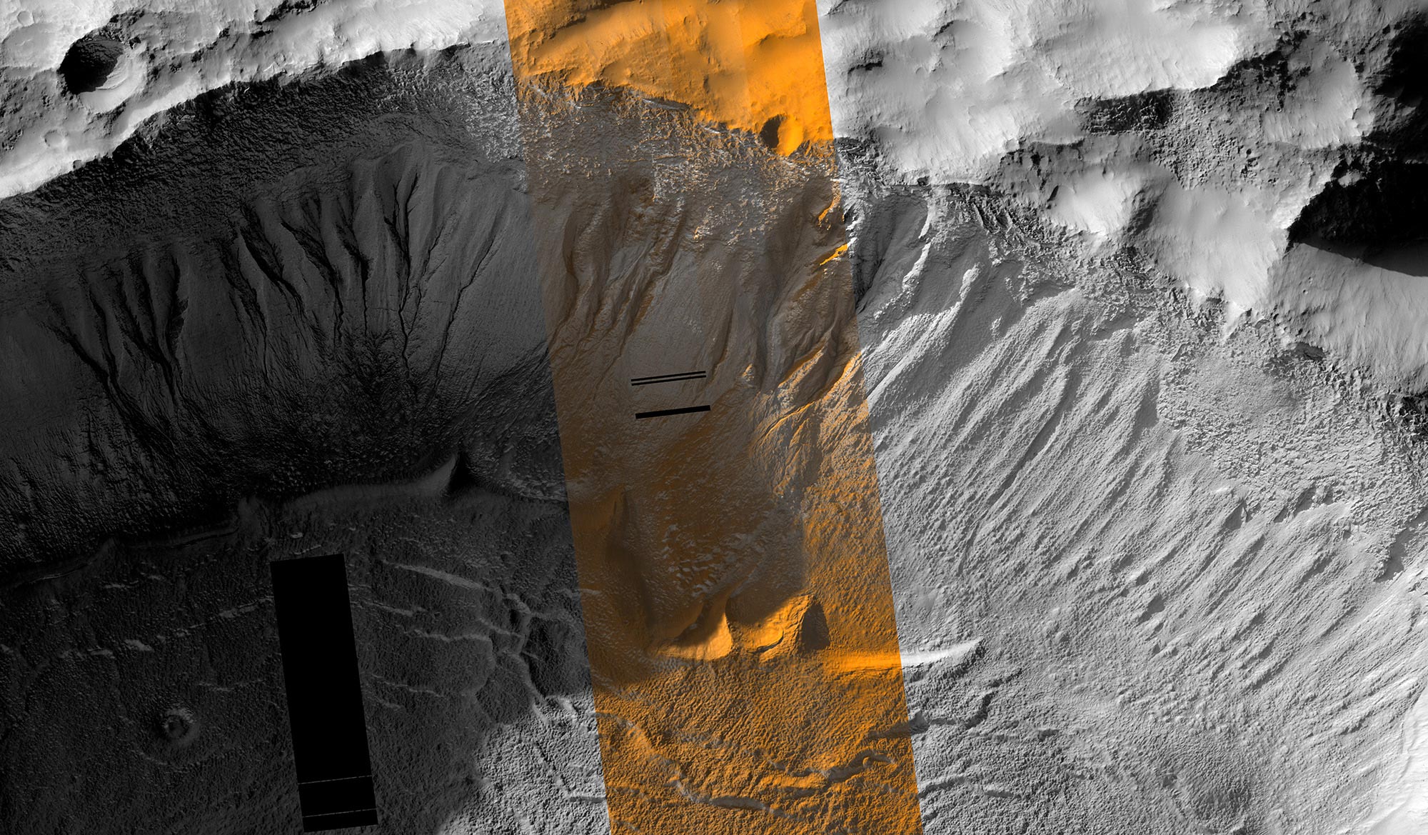 Mars 'Schluchten: Wie axiale Neigung und Eis die Marslandschaft geformt haben
