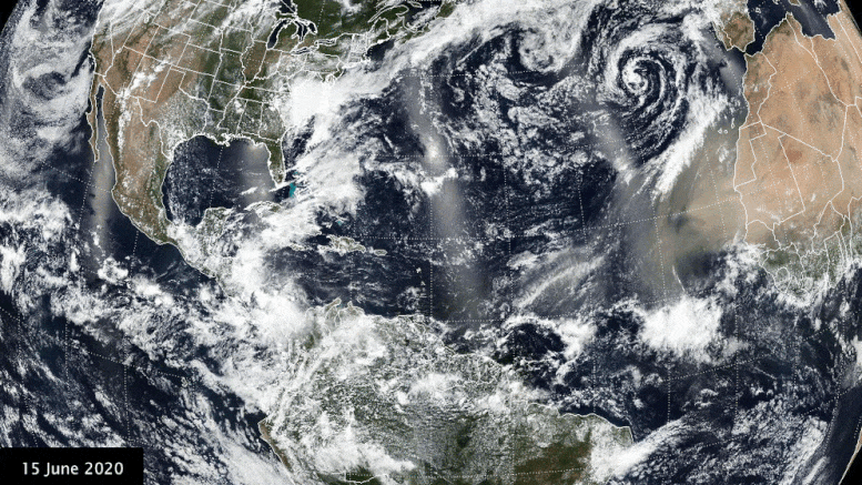 Massive Sahara-Staub-Aerosol-Decke, die vom NASA-NOAA Suomi NPP-Satelliten analysiert wurde