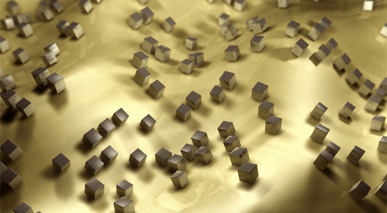 Verstreute Silberwürfel skalieren die Lichtabsorption für die Sonnenkraft